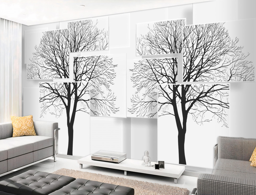 Fototapeta dwa powalone drzewa na jasnym tle