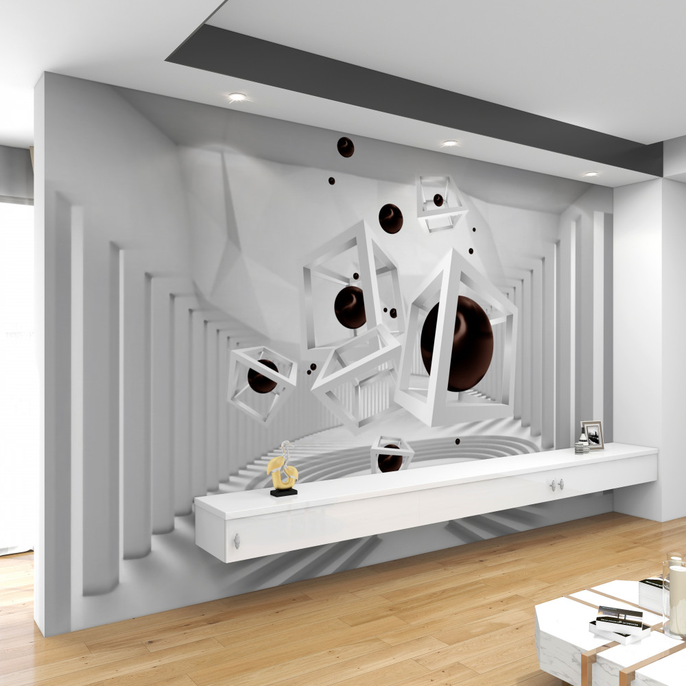 Fototapeta duże czarne balony w białych ramkach