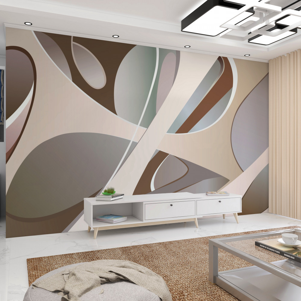 Fototapeta beżowe abstrakcyjne krzywe