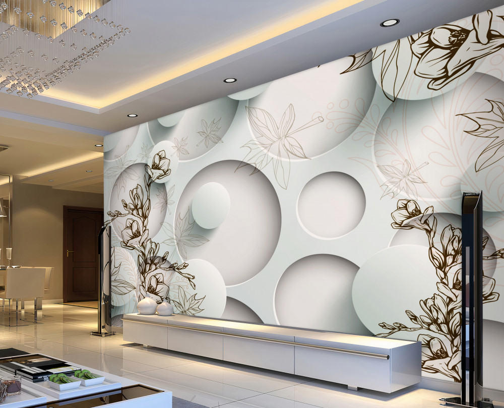 Fototapeta złote gałęzie drzew na tle kręgów