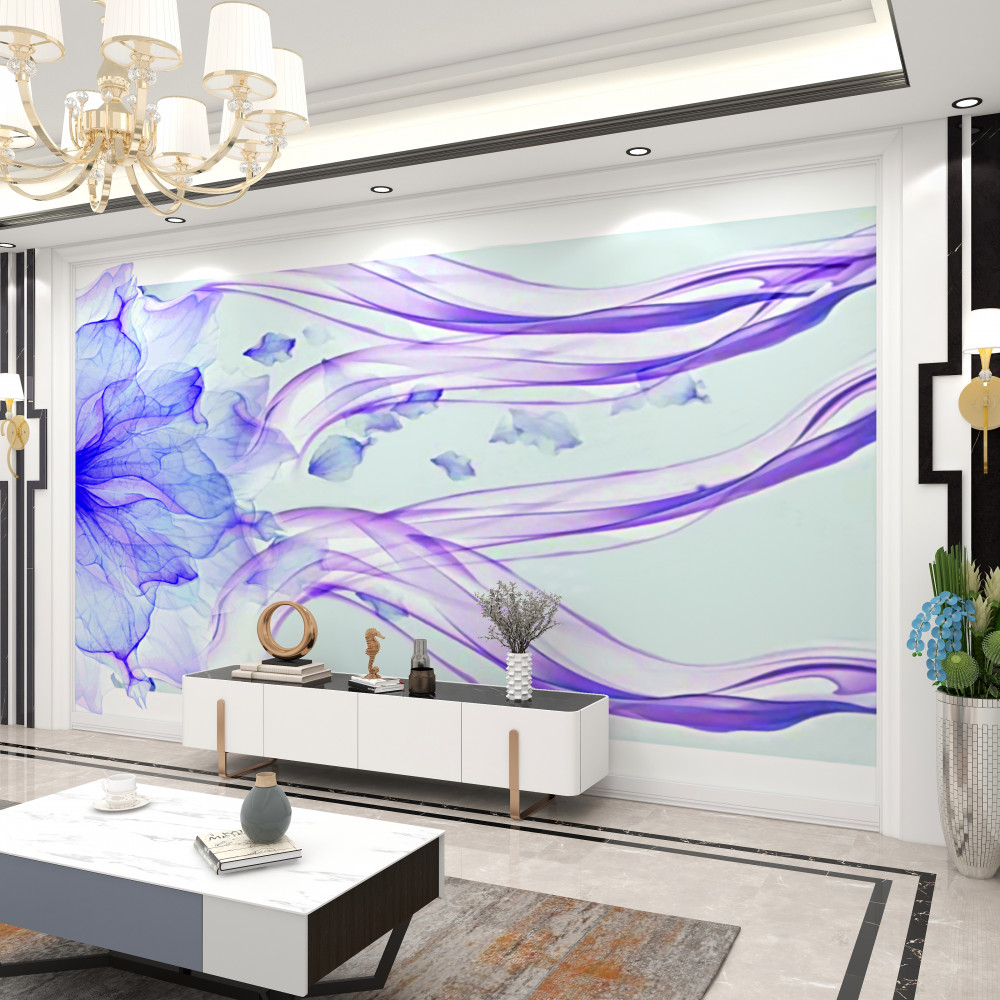 Fototapeta przezroczysty niebieski kwiat pod wodą