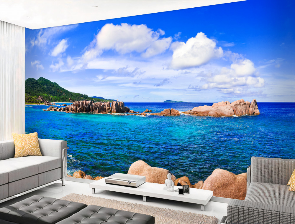 Fototapeta skały nad błękitnym morzem