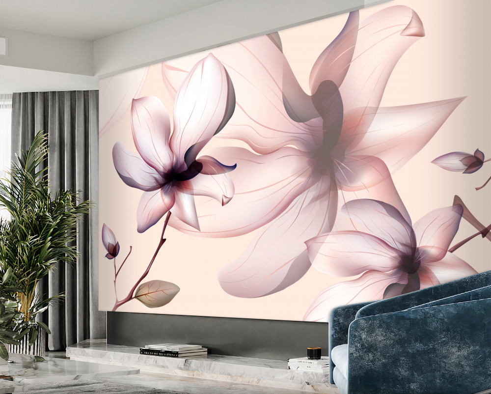 Fototapeta magnolie na jasnym tle