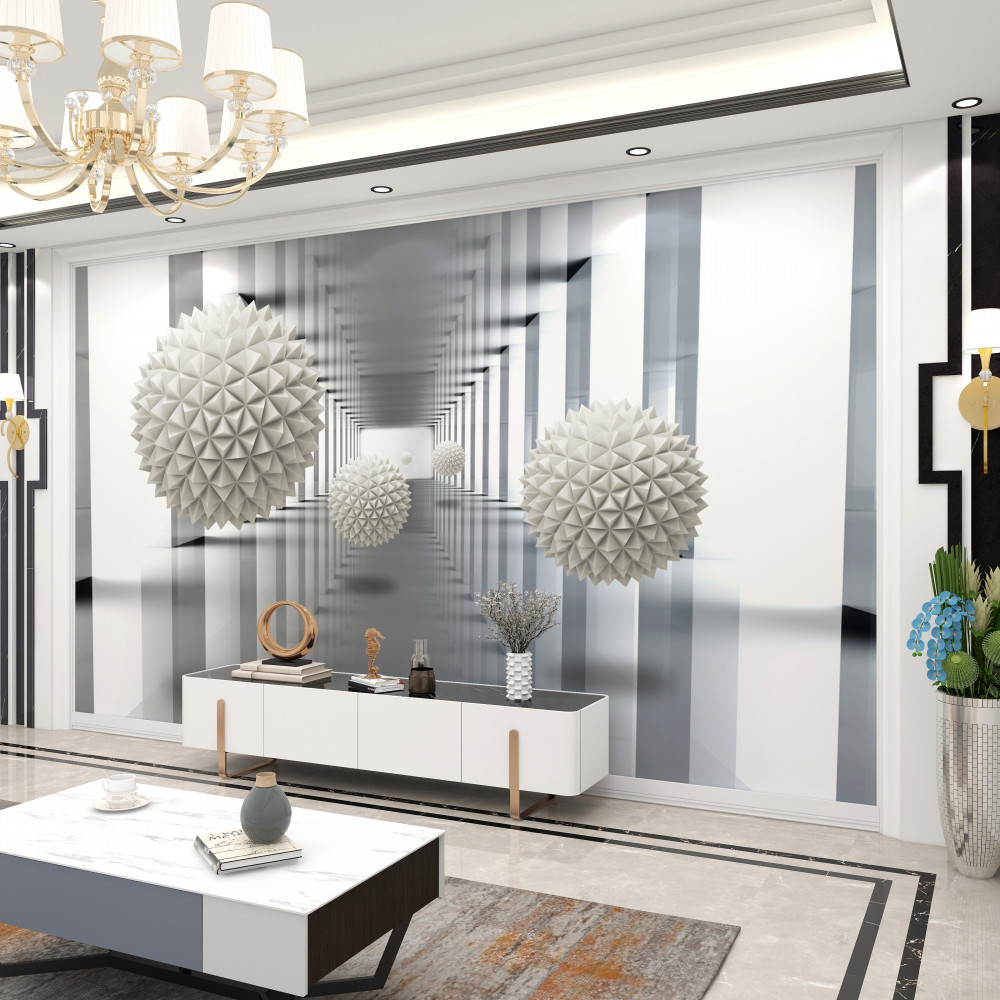 Fototapeta tunel światła i kulek w perspektywie