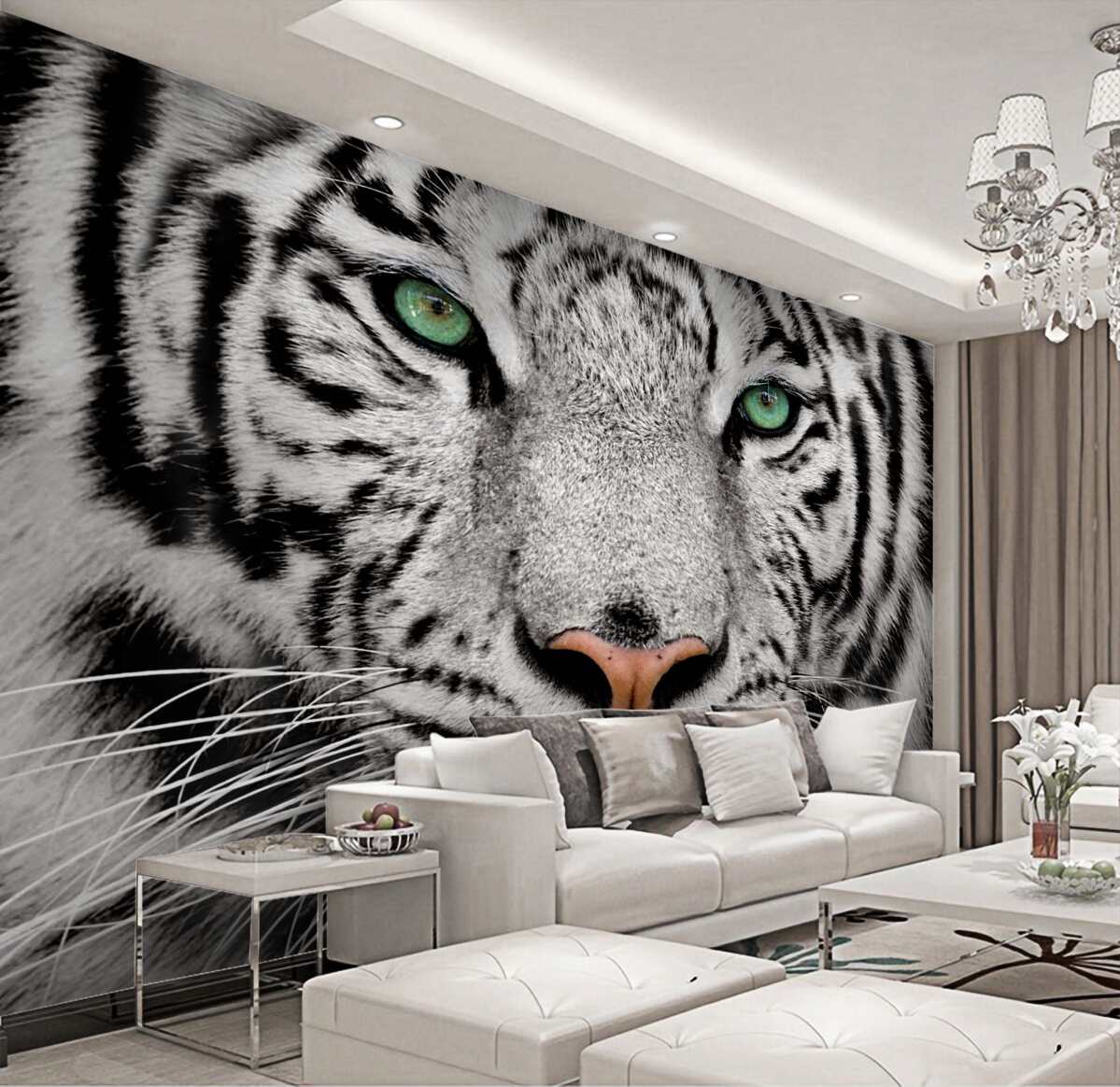 Fototapeta Portret białego tygrysa