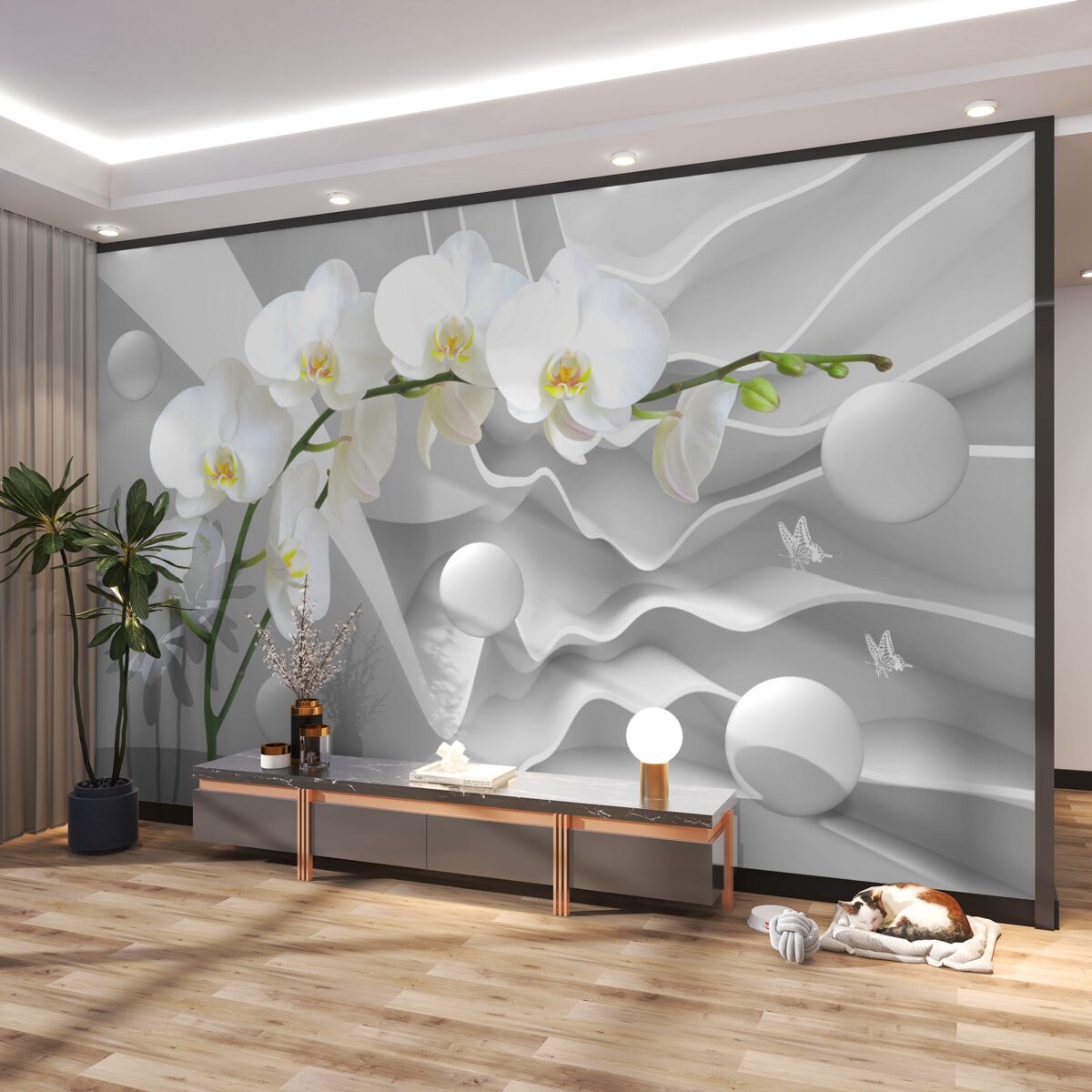 Fototapeta Rama z białej orchidei