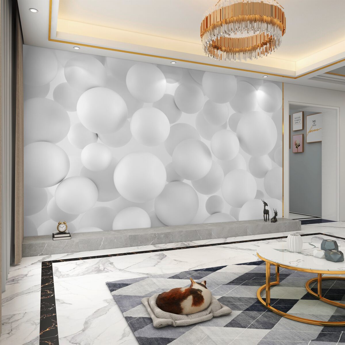 Fototapeta Białe kulki wolumetryczne