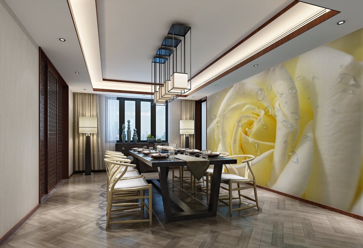 Fototapeta Krople wody na żółtej róży