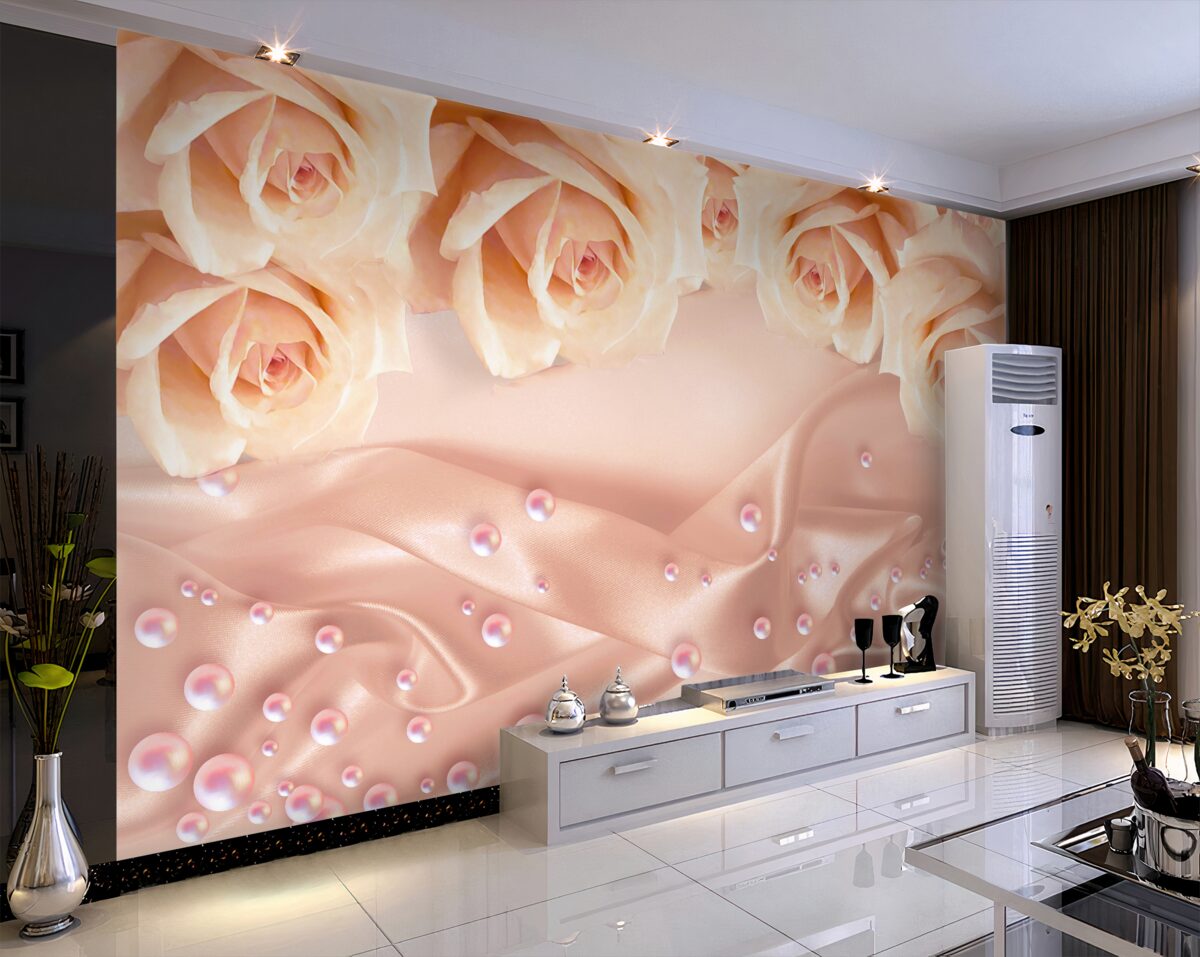 Fototapeta Pomarańczowe róże i perły