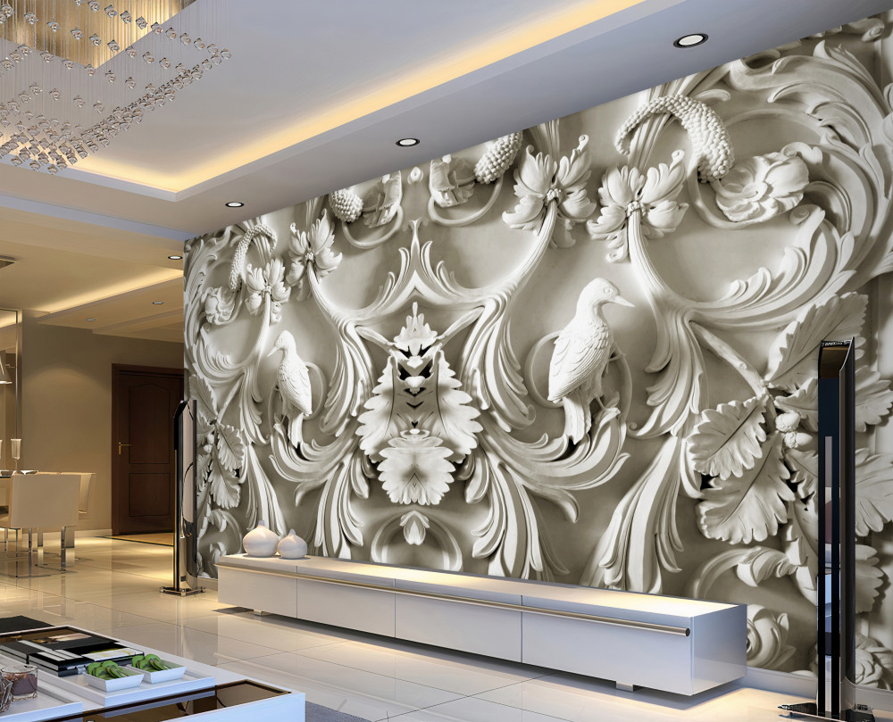 Fototapeta płaskorzeźba z białego gipsu