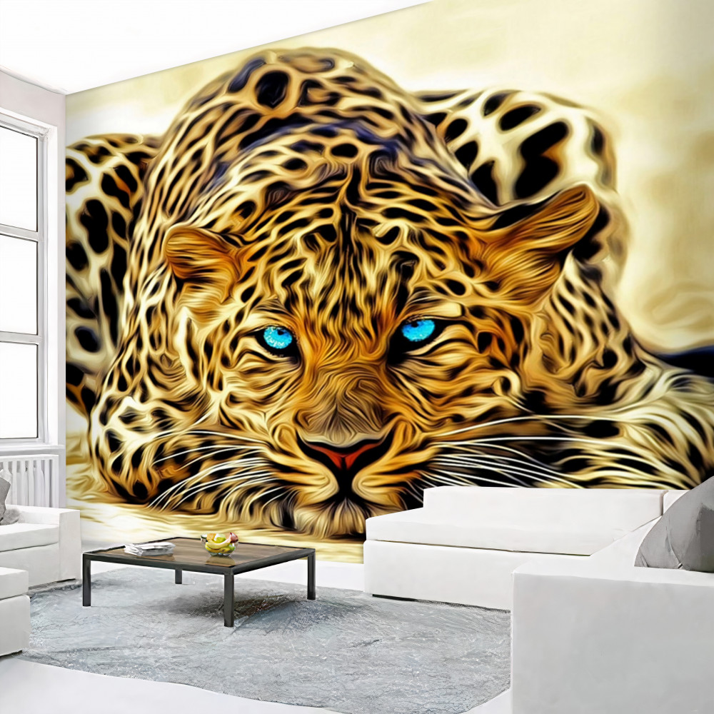 Fototapeta ukryta niebieskooka pantera