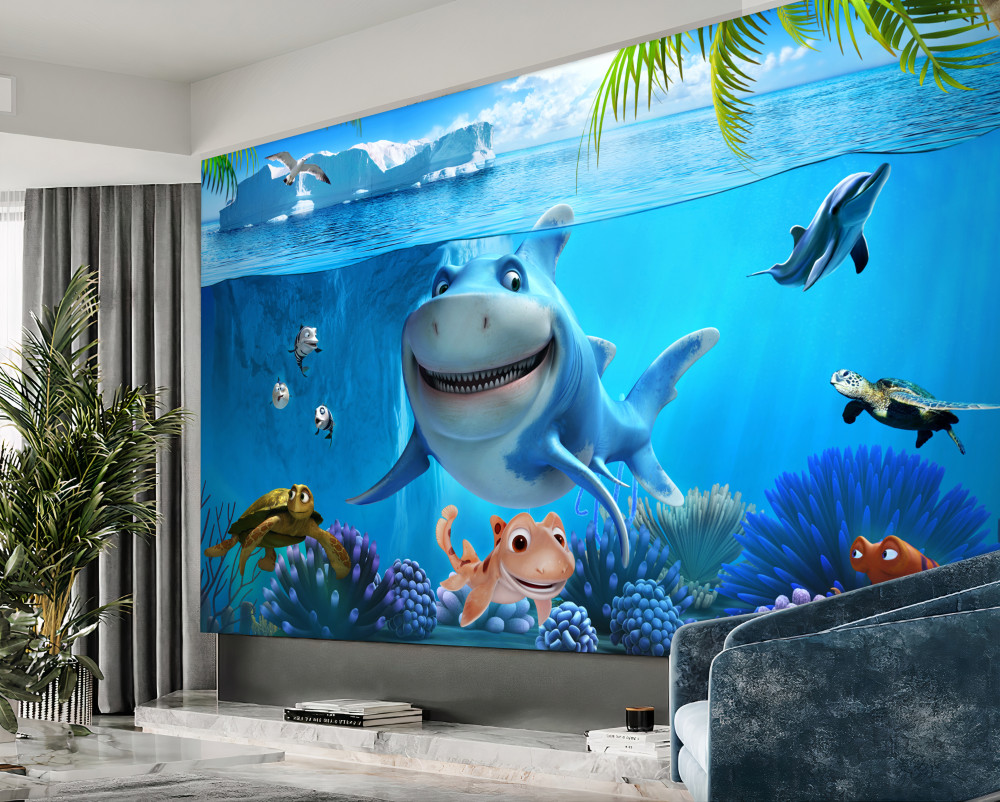 Fototapeta kreskówki mieszkańców podwodnych mieszkańców