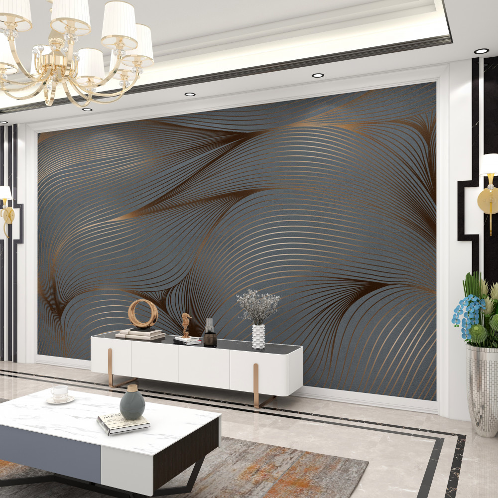 Fototapeta gładkie abstrakcyjne linie ze złotymi krawędziami