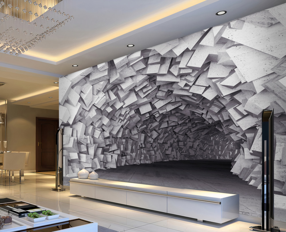 Fototapeta tunel wykonany z kształtów 3D