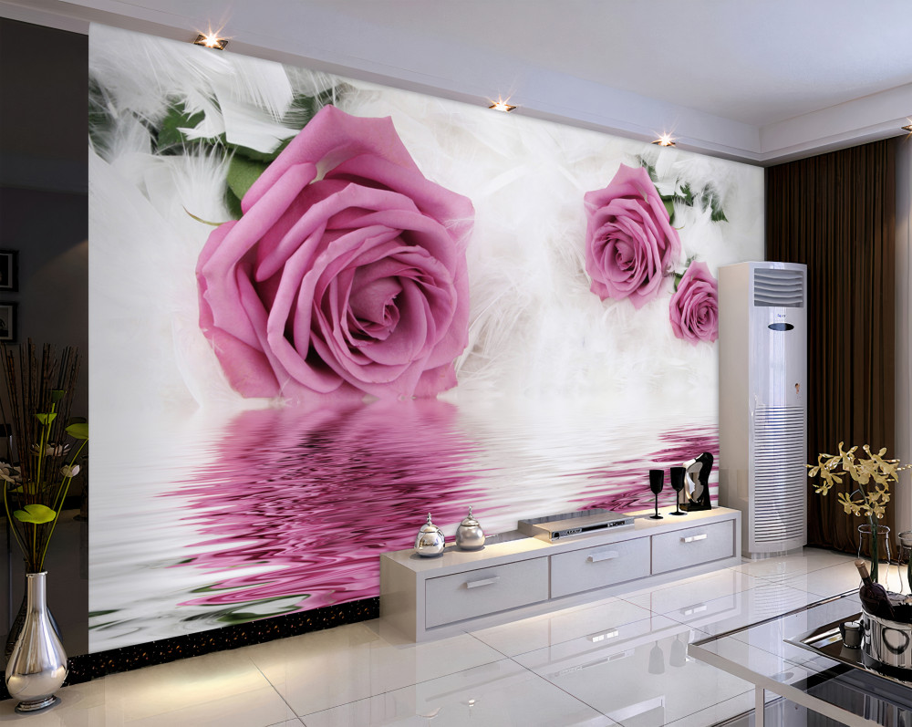 Fototapeta liliowe róże w wodzie