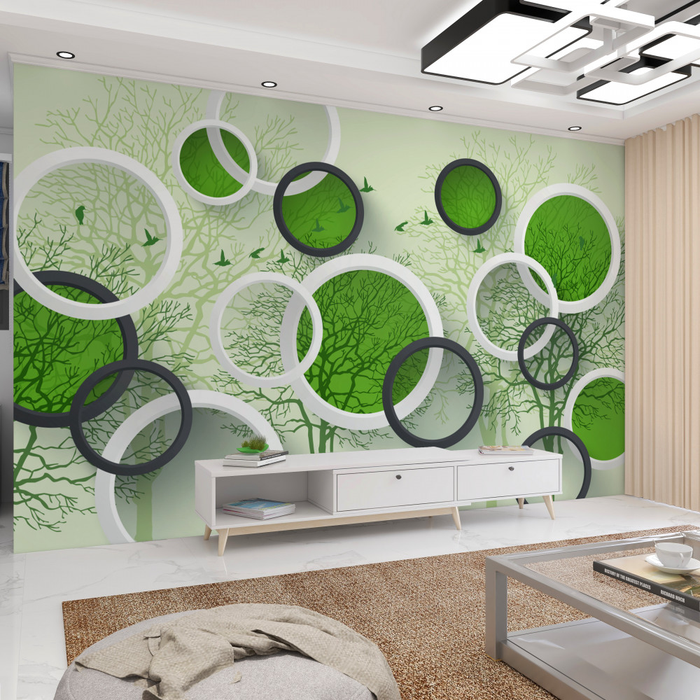 Fototapeta drzewa w kolorowych kółkach