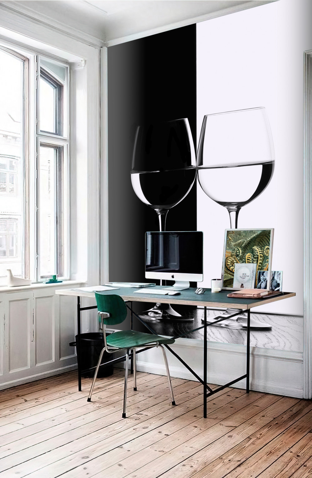 Fototapeta okulary na czarno-białym tle