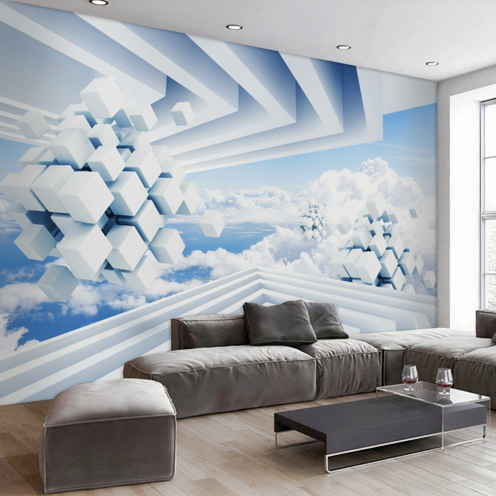 Fototapeta pływające tekstury w niebieskich chmurach