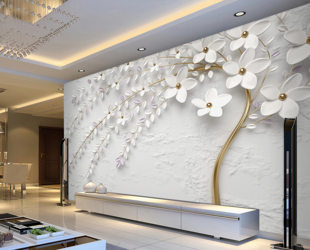 Fototapeta drzewo z białymi wiosennymi kwiatami