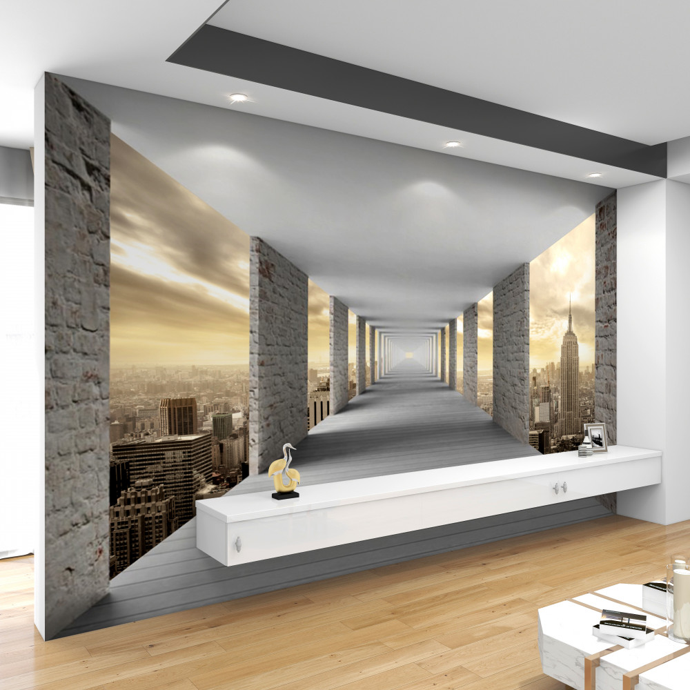 Fototapeta tunel nad miastem w 3d