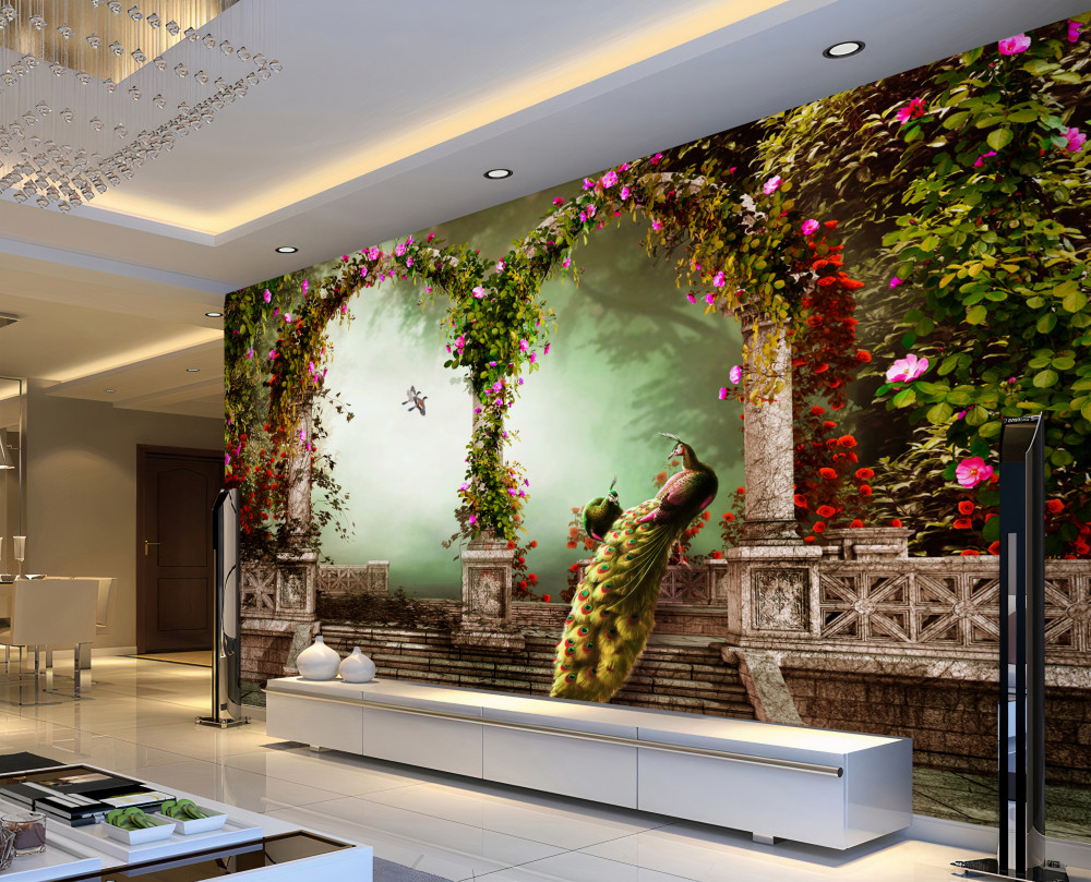 Fototapeta zielony paw w nałożonych łukach