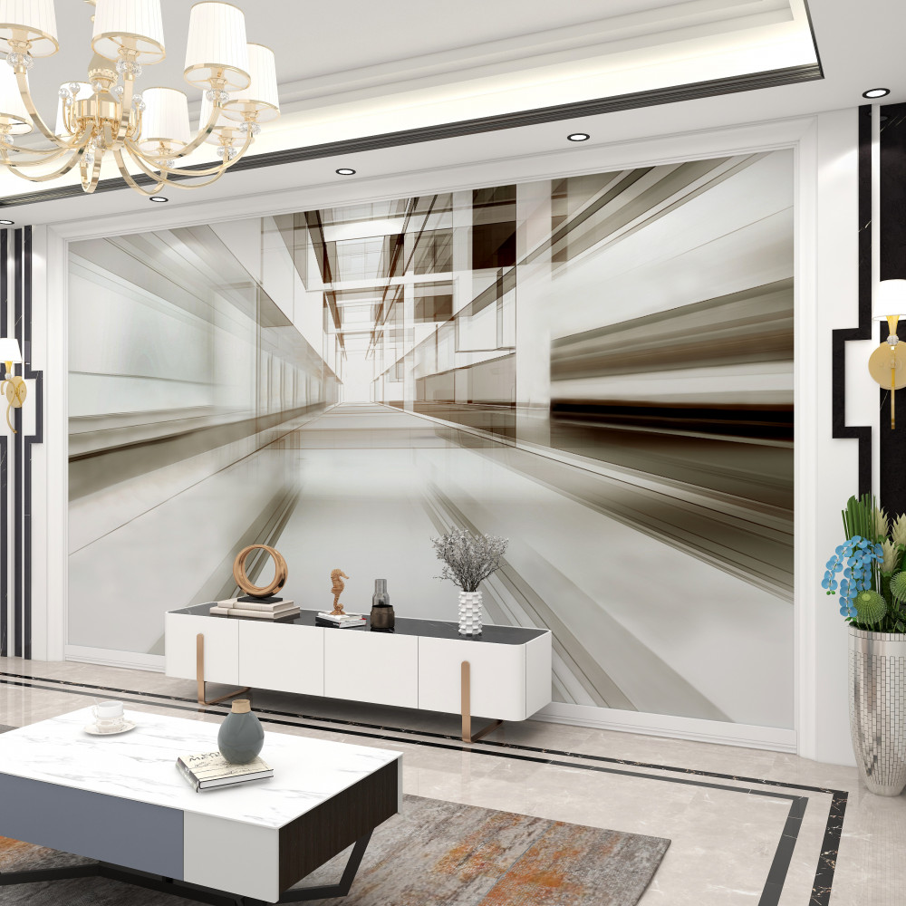 Fototapeta jasnoszary tunel w perspektywie