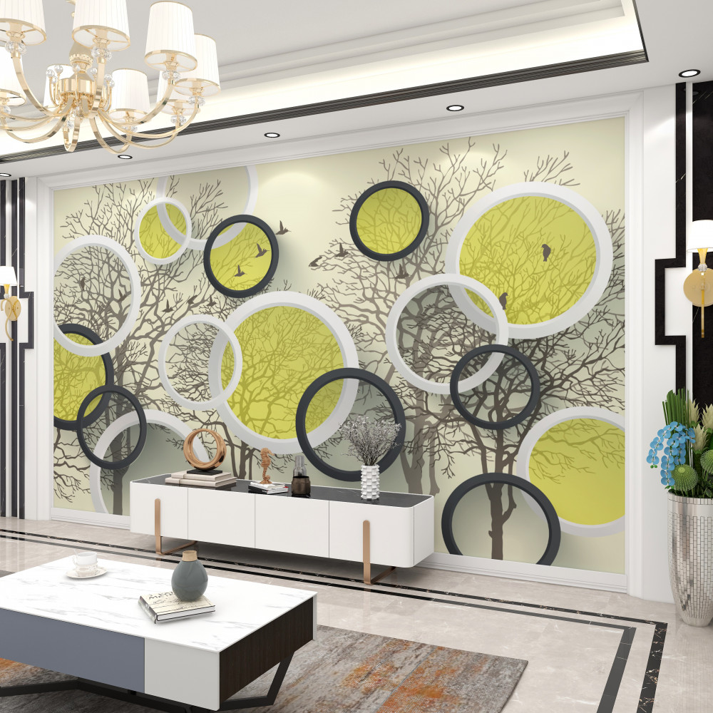 Fototapeta tekstury drzew w soczewce okrągłej