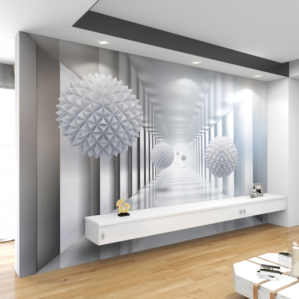 Fototapeta prostokątny tunel i kule w perspektywie