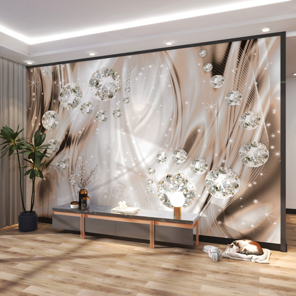 Fototapeta klejnoty na brązowym jedwabiu