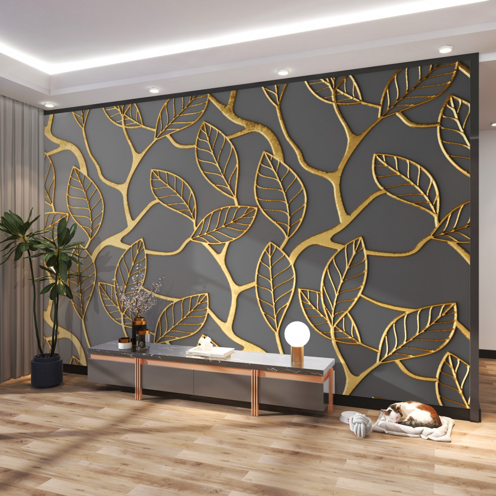 Fototapeta brązowa tekstura liści i gałęzi