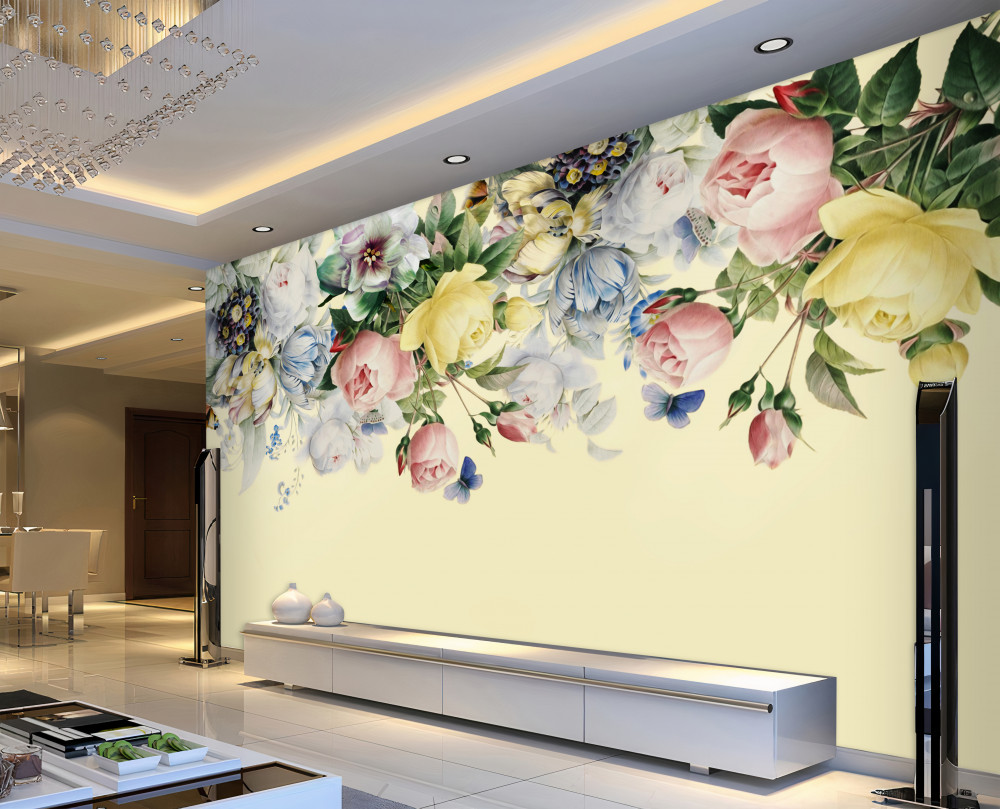 Fototapeta różne kwiaty o delikatnych odcieniach