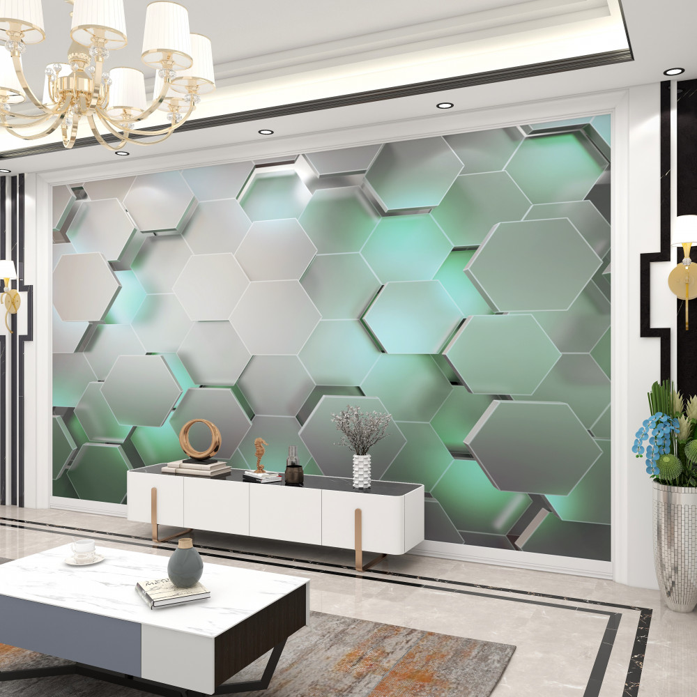 Fototapeta podświetlany sześciokątny plaster miodu