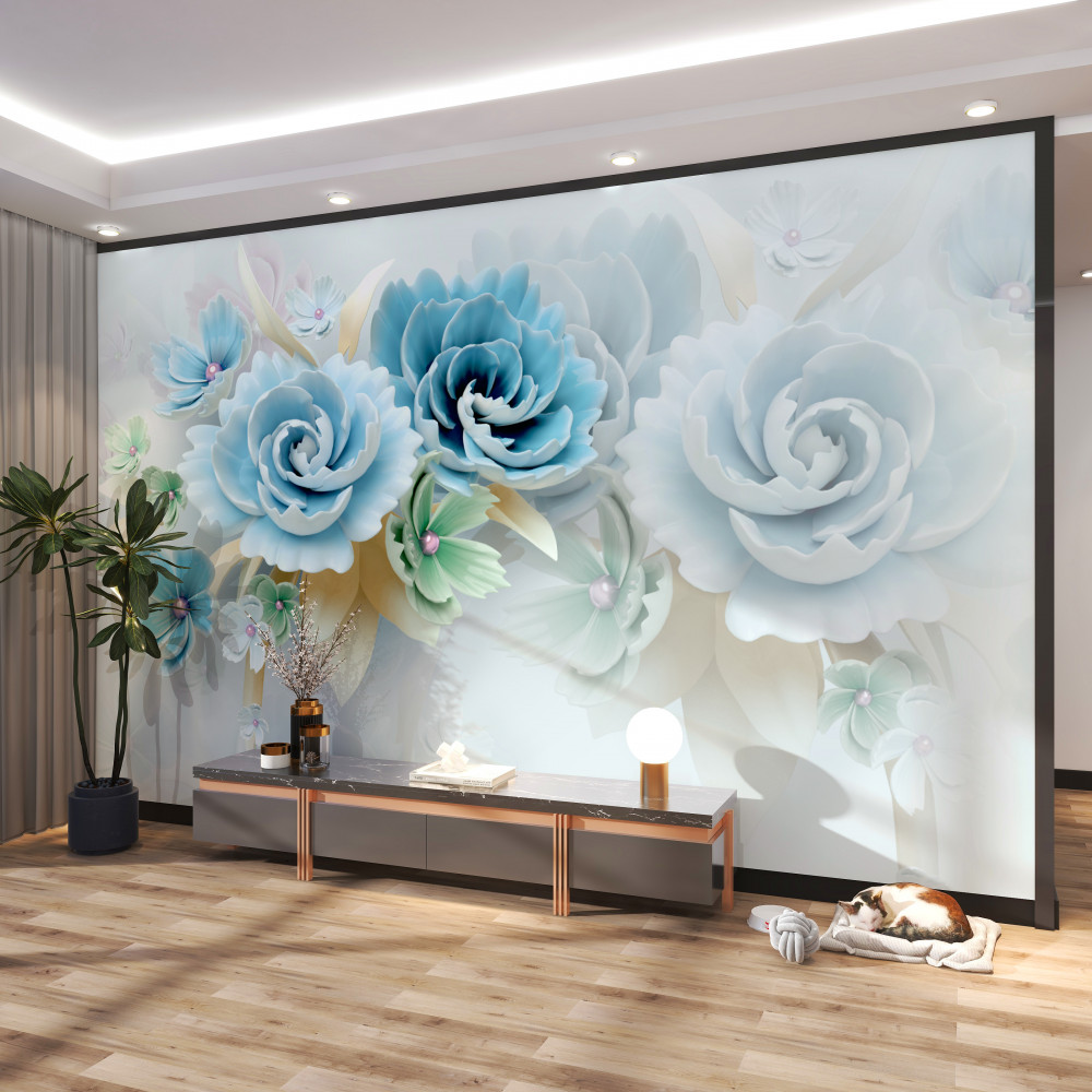 Fototapeta piękne delikatne niebieskie róże