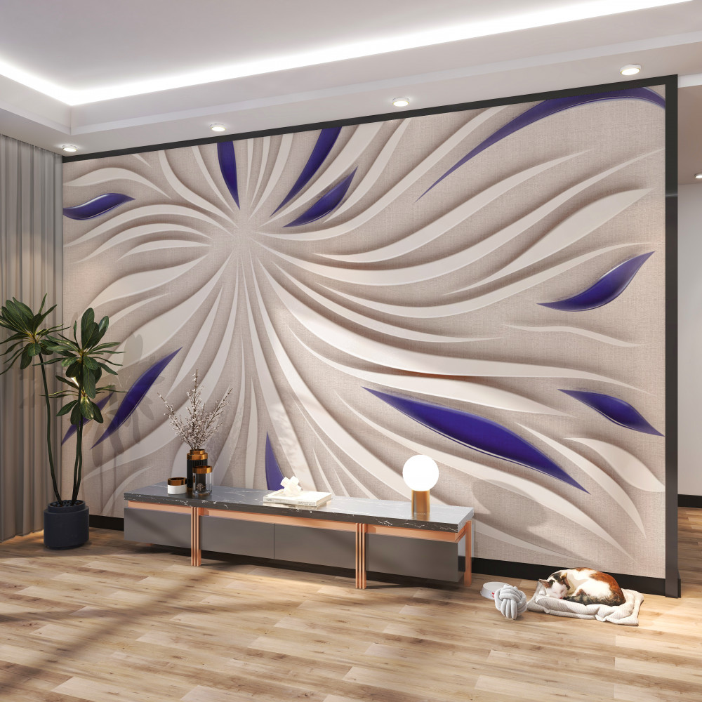 Fototapeta białe i niebieskie linie abstrakcyjne