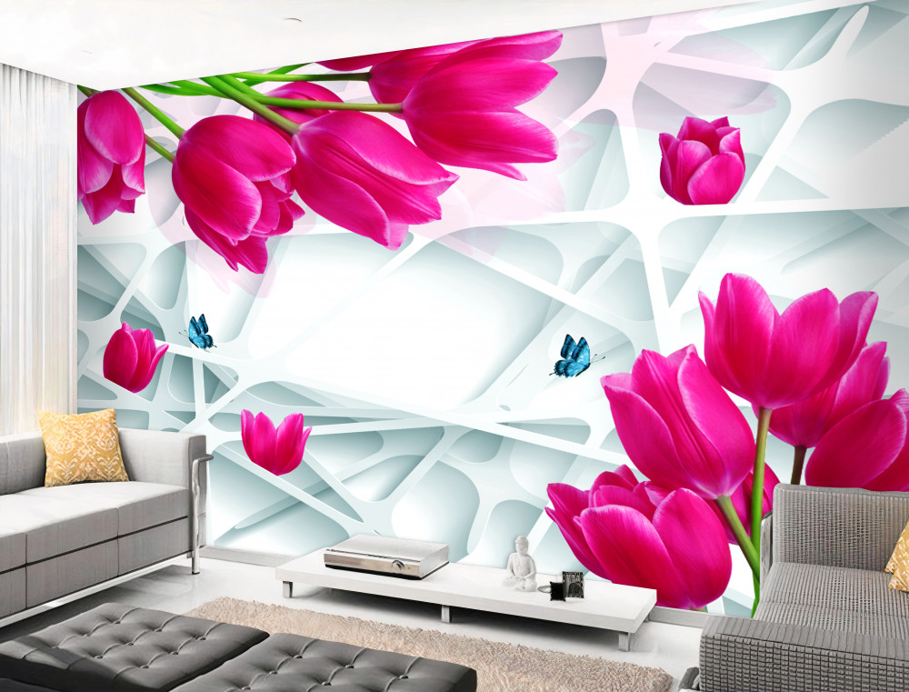 Fototapeta luksusowe różowe tulipany w pąku