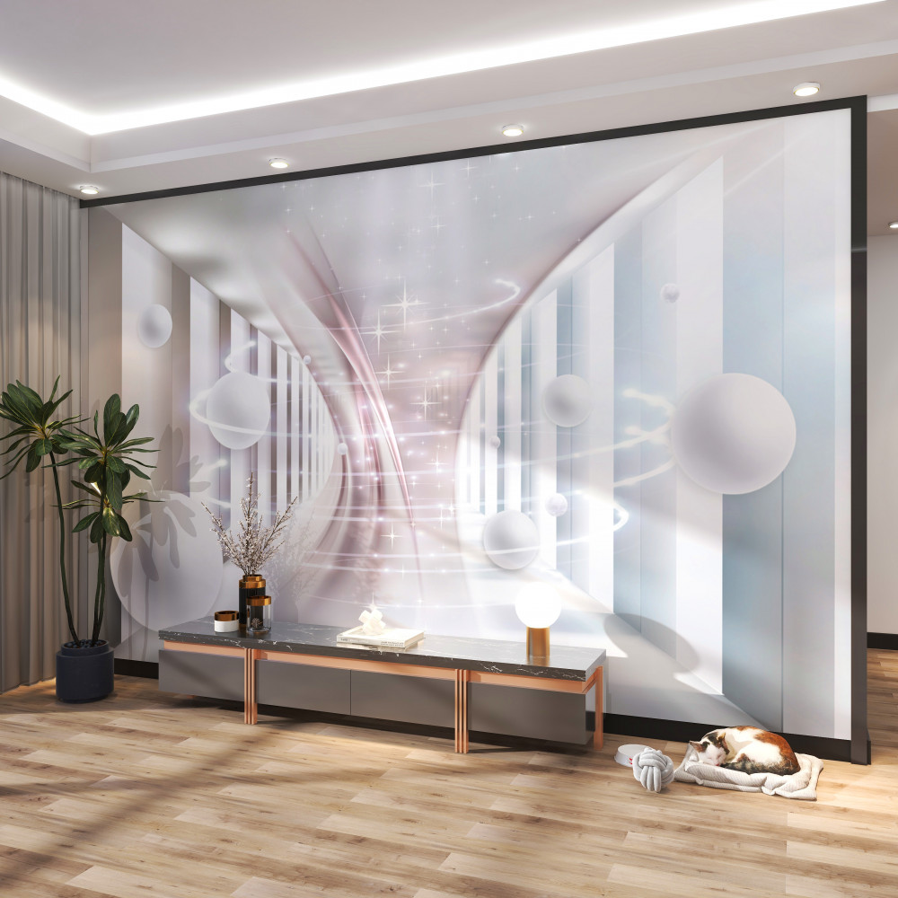 Fototapeta kwadratowy tunel i abstrakcja kulkowa