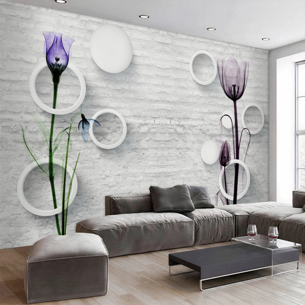 Fototapeta dwa smukłe fioletowe maki