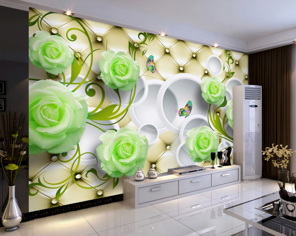 Fototapeta różowo-biało-zielony ze złotem i perłami