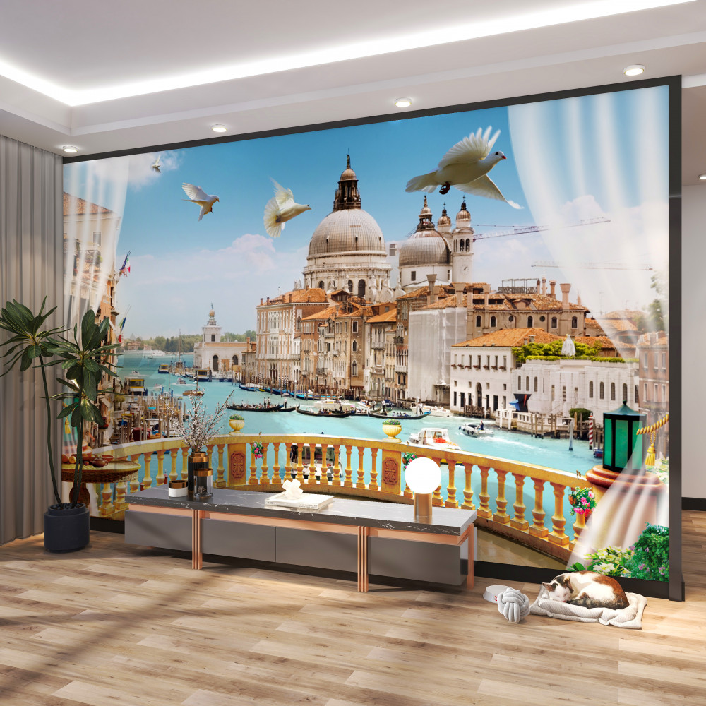 Fototapeta balkon z widokiem na piękną Wenecję