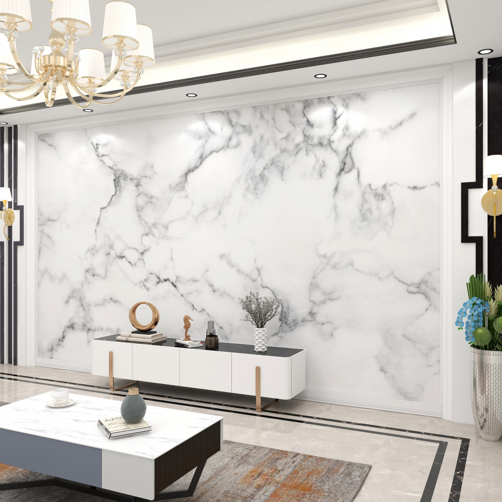 Fototapeta biały marmur z czarnymi detalami