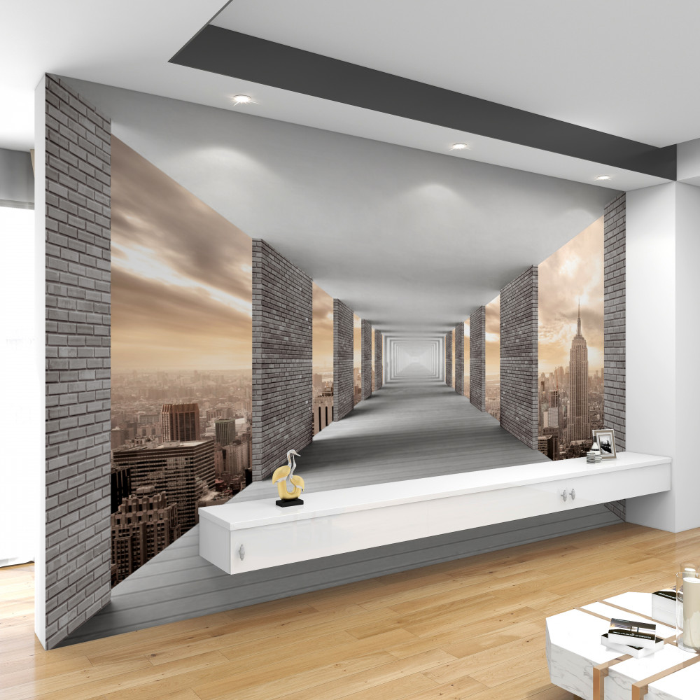 Fototapeta tunel nad metropolią