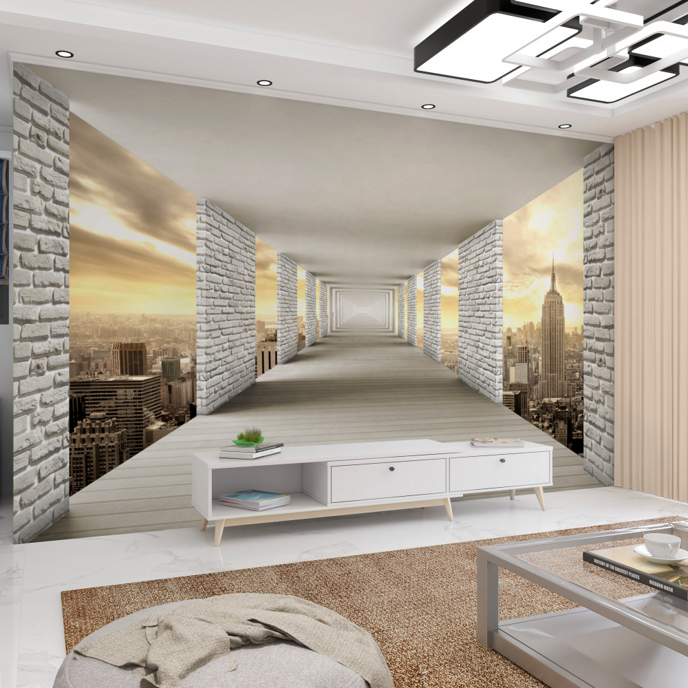 Fototapeta tunel bez końca nad miastem