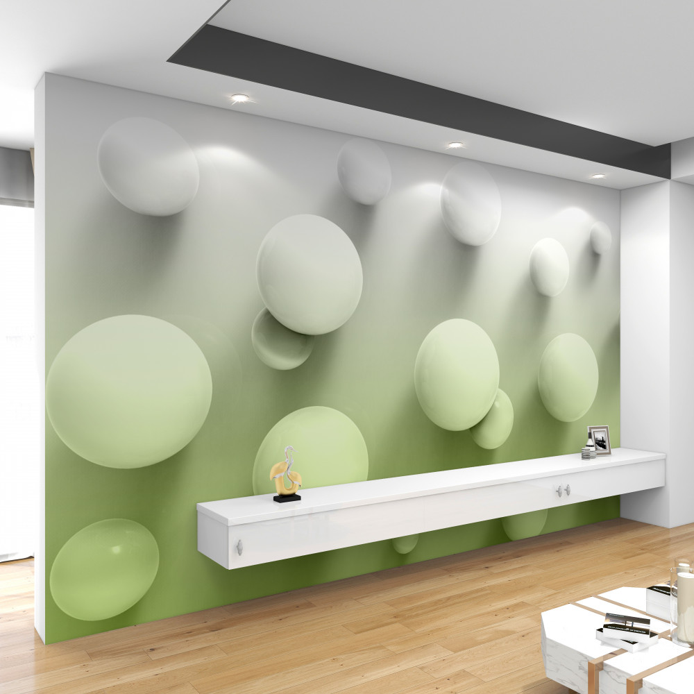 Fototapeta białe pływające kulki gradientowe