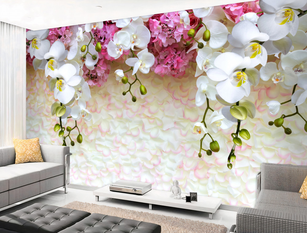 Fototapeta gałęzie zwisające z różnych storczyków