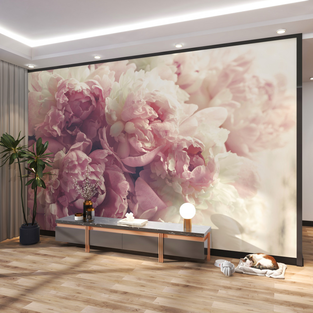 Fototapeta bukiet różowych piwonii