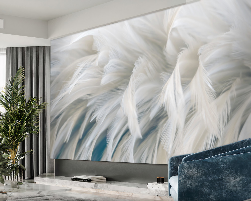 Fototapeta delikatny bukiet białych piór