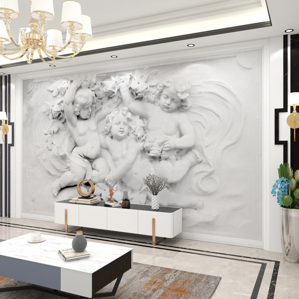 Fototapeta anioły grają płaskorzeźbę