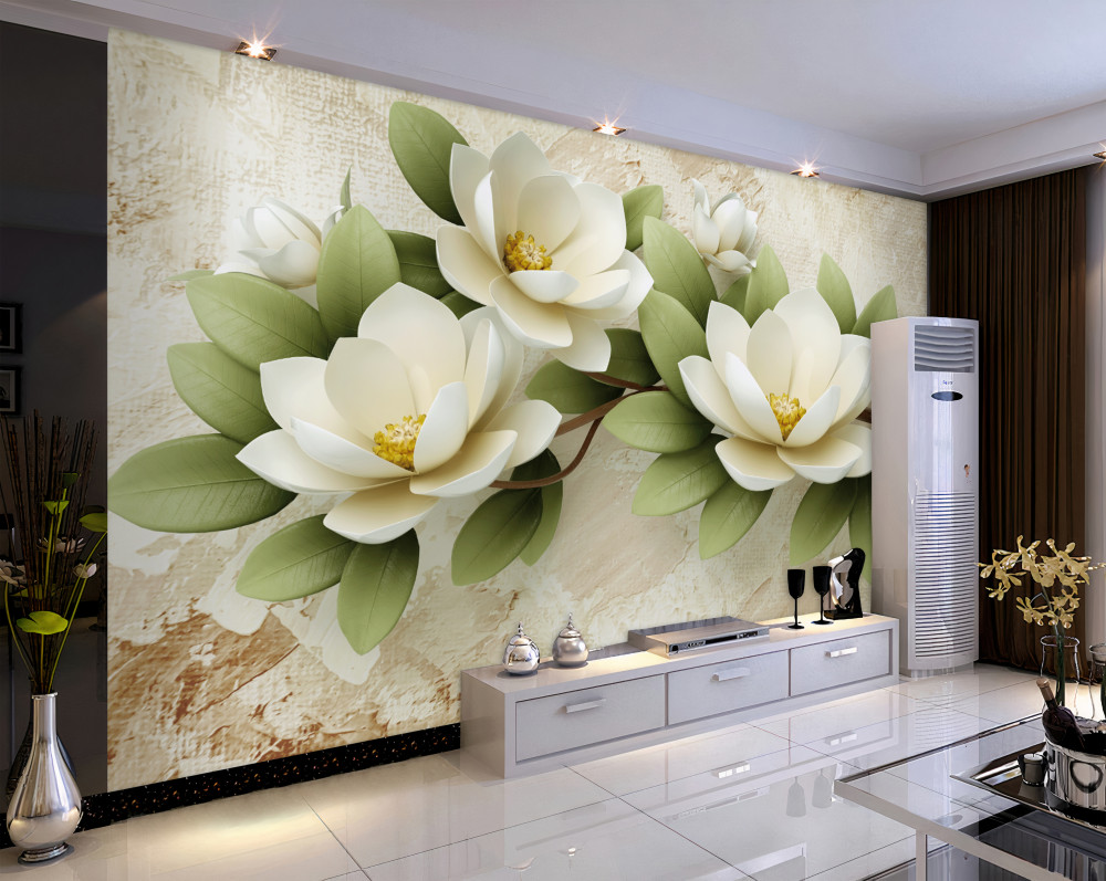 Fototapeta trzy duże białe lilie wodne