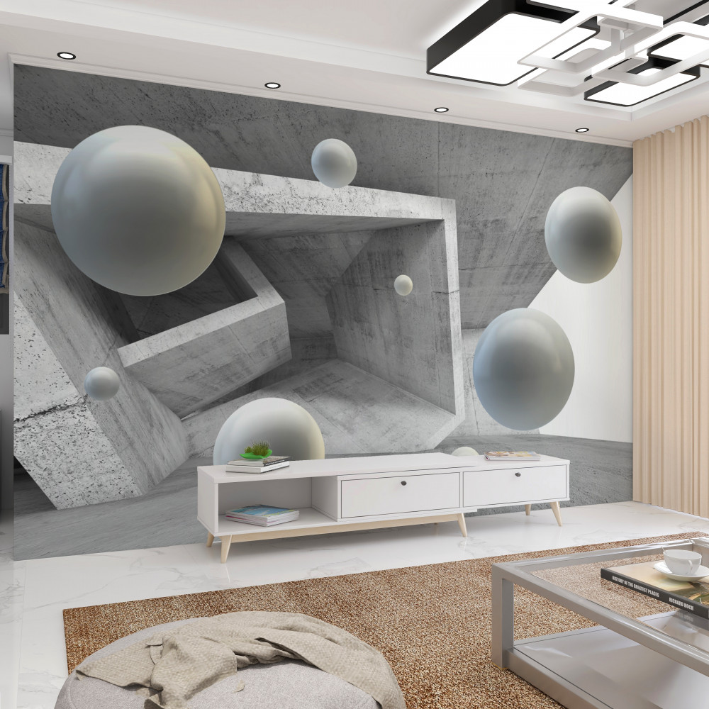 Fototapeta geometryczny tunel i okrągłe kulki