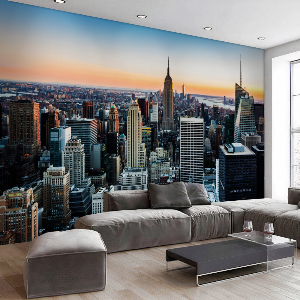 Fototapeta zachód słońca w nowym jorku